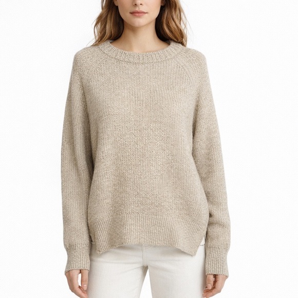 Modern Citizen Sweaters - Modern Citizen Oatmeal Knit Sweater Small Chunky Crewneck Ribbed Minimalist Cozy